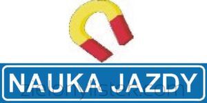 Naklejka magnetyczna NAUKA JAZDY  biało-niebieska <b>47 x 8.5</b> cm