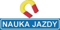 Naklejka magnetyczna NAUKA JAZDY  biało-niebieska <b>47 x 8.5</b> cm