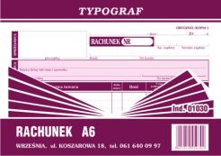 Bloczek rachunków A6 poziomy