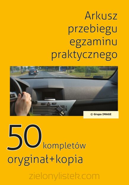 Arkusz przebiegu egzaminu praktycznego samokopia A4 Zgodne z aktualnym  Rozporządzeniem