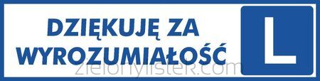 Naklejka magnetyczna - Dziękuję za wyrozumiałość - <b>45 x 11</b> cm