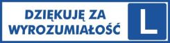 Naklejka magnetyczna - Dziękuję za wyrozumiałość - <b>45 x 11</b> cm