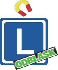 Naklejka L magnetyczna odblaskowa <b>15 x 15</b>