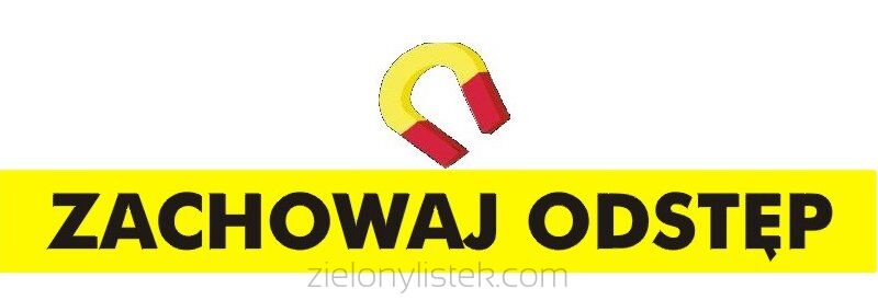 Naklejka magnetyczna Zachowaj Odstęp<b> 59 x 7 </b>cm