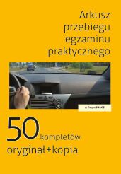 Arkusz przebiegu egzaminu praktycznego. Zgodne z aktualnym  Rozporządzeniem