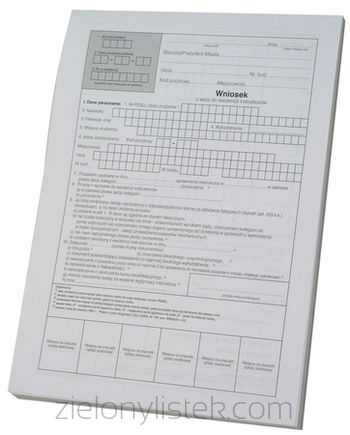 Wniosek o wpis do ewidencji instruktorów