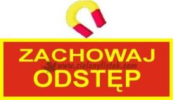 Naklejka magnetyczna "ZACHOWAJ ODSTĘP" <b>50 x 17 </b> cm